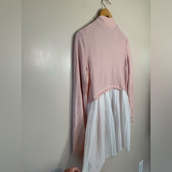 SALE! Pink Fever Mixed Media Long Sweater Size L EUC - Picture 4 of 6